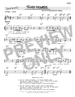 page one of Third Degree (Real Book – Melody, Lyrics & Chords)