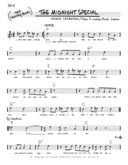 page one of Midnight Special (Real Book – Melody, Lyrics & Chords)