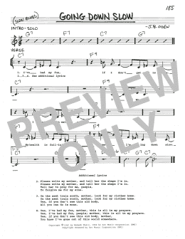 page one of Going Down Slow (Real Book – Melody, Lyrics & Chords)