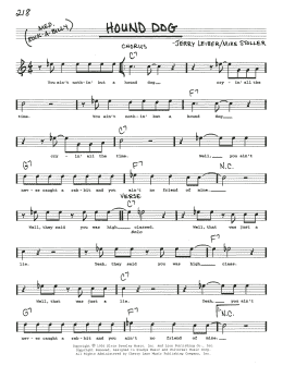 page one of Hound Dog (Real Book – Melody, Lyrics & Chords)