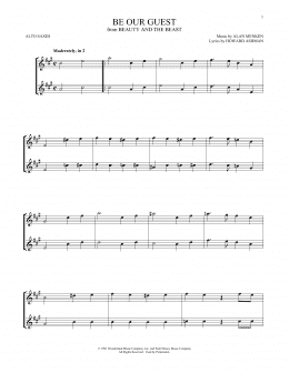 page one of Be Our Guest (from Beauty And The Beast) (Alto Sax Duet)