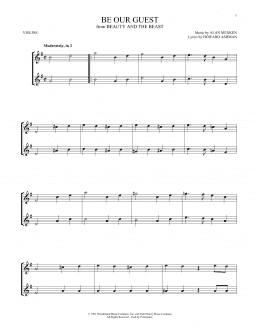 page one of Be Our Guest (from Beauty And The Beast) (Violin Duet)