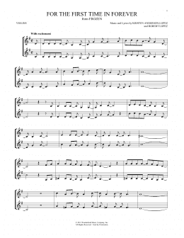 page one of For The First Time In Forever (from Frozen) (Violin Duet)