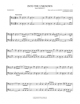 page one of Into The Unknown (from Frozen 2) (Trombone Duet)