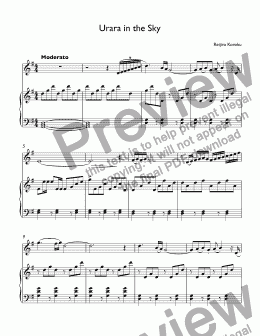 page one of Koroku, Reijiro - Urara in the Sky - Edward Timershin transcription for trumpet Bb & piano