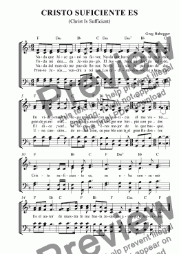 page one of CRISTO SUFICIENTE ES PARTITURA CONGREGACIONAL - Partitura completa