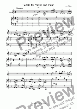 page one of Sonata for Violin and Piano (4th mvt)