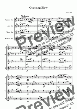 page one of Glancing Blow - Saxophone Quartet