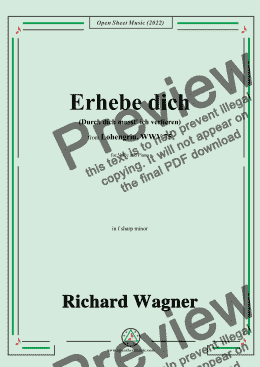 page one of Wagner-Erhebe dich(Durch dich musst ich verlieren),in f sharp minor