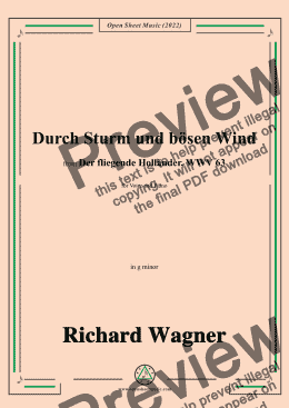 page one of Wagner-Durch Sturm und bösen Wind,in g minor