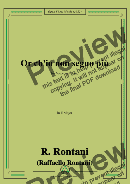 page one of R. Rontani-Or ch'io non seguo più,in E Major