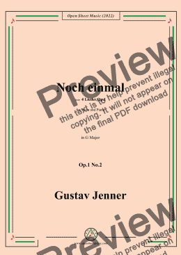 page one of Jenner-Noch einmal,in G Major,Op.1 No.2