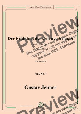 page one of Jenner-Der Frühling,der sich neu belaubt,in A flat Major,Op.2 No.3 