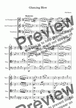 page one of Glancing Blow - Brass Quartet