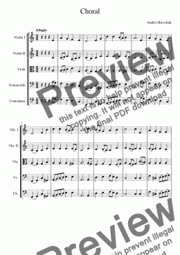 page one of Choral for string
