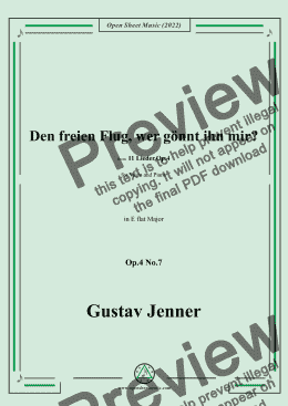 page one of Jenner-Den freien Flug,wer gönnt ihn mir?,in E flat Major,Op.4 No.7