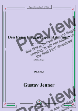 page one of Jenner-Den freien Flug,wer gönnt ihn mir?,in G flat Major,Op.4 No.7