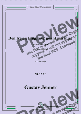 page one of Jenner-Den freien Flug,wer gönnt ihn mir?,in D flat Major,Op.4 No.7