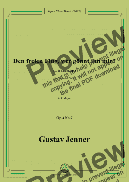 page one of Jenner-Den freien Flug,wer gönnt ihn mir?,in C Major,Op.4 No.7