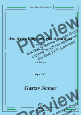 page one of Jenner-Den freien Flug,wer gönnt ihn mir?,in B flat Major,Op.4 No.7