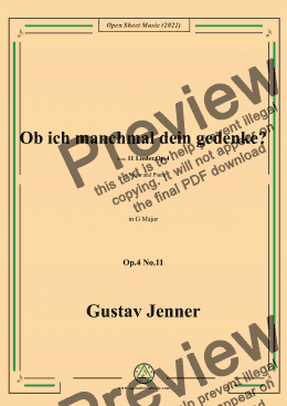 page one of Jenner-Ob ich manchmal dein gedenke?,in G Major,Op.4 No.11