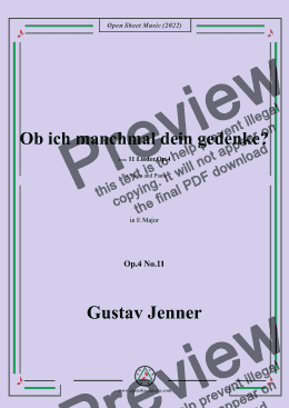 page one of Jenner-Ob ich manchmal dein gedenke?,in E Major,Op.4 No.11