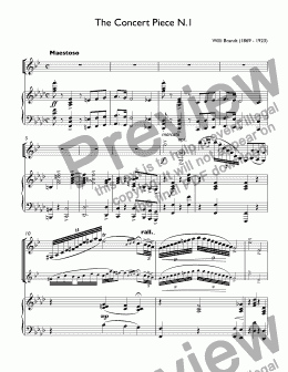 page one of Brandt, Willi - The Concert Piece No.1 f-moll (Konzertstück No. 1) for trumpet Bb & piano