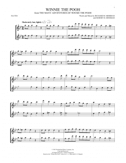 page one of Winnie The Pooh (from The Many Adventures Of Winnie The Pooh) (Flute Duet)