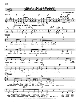 page one of Wide Open Spaces (Real Book – Melody, Lyrics & Chords)