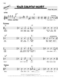 page one of Your Cheatin' Heart (Real Book – Melody, Lyrics & Chords)