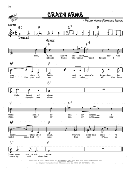 page one of Crazy Arms (Real Book – Melody, Lyrics & Chords)