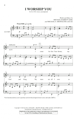 page one of I Worship You (SATB Choir)