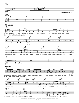 page one of Honey (Open That Door) (Real Book – Melody, Lyrics & Chords)