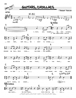 page one of Guitars, Cadillacs (Real Book – Melody, Lyrics & Chords)