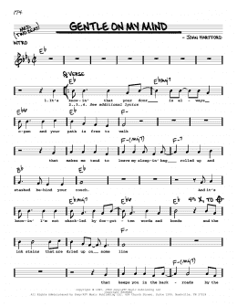 page one of Gentle On My Mind (Real Book – Melody, Lyrics & Chords)