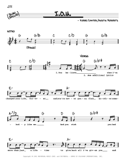 page one of I.O.U. (Real Book – Melody, Lyrics & Chords)