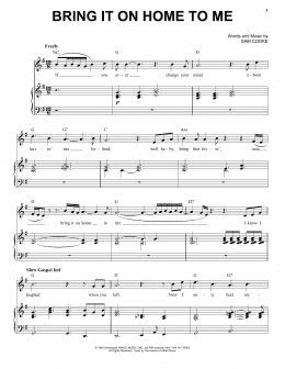 page one of Bring It On Home To Me (Piano & Vocal)