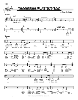 page one of Tennessee Flat Top Box (Real Book – Melody, Lyrics & Chords)