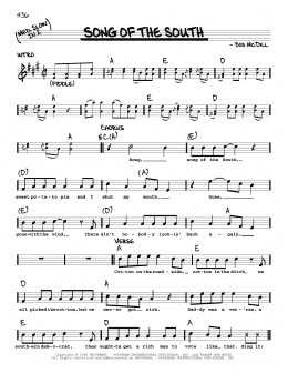 page one of Song Of The South (Real Book – Melody, Lyrics & Chords)