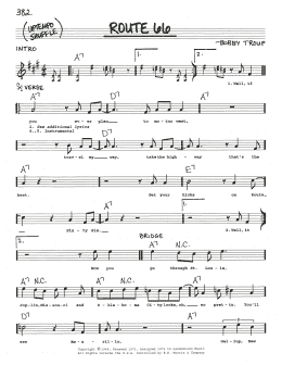 page one of Route 66 (Real Book – Melody, Lyrics & Chords)