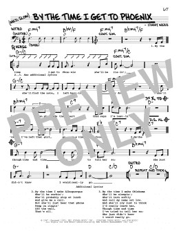 page one of By The Time I Get To Phoenix (Real Book – Melody, Lyrics & Chords)