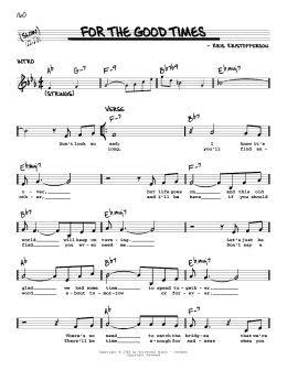 page one of For The Good Times (Real Book – Melody, Lyrics & Chords)