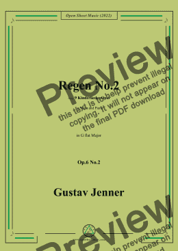 page one of Jenner-Regen No.2,in G flat Major,Op.6 No.2 