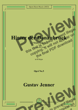 page one of Jenner-Hinter der Donaubrück,in B Major,Op.6 No.5 