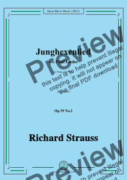 page one of Richard Strauss-Junghexenlied,in g minor,Op.39 No.2 