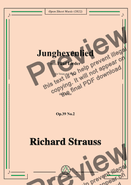 page one of Richard Strauss-Junghexenlied,in d minor,Op.39 No.2 