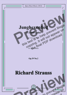 page one of Richard Strauss-Junghexenlied,in c sharp minor,Op.39 No.2 