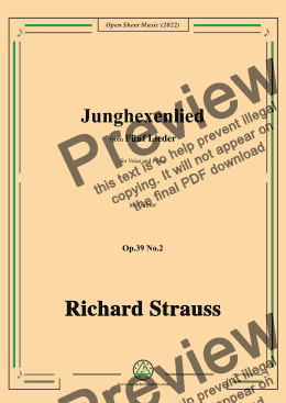 page one of Richard Strauss-Junghexenlied,in c minor,Op.39 No.2