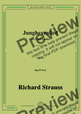 page one of Richard Strauss-Junghexenlied,in b minor,Op.39 No.2 