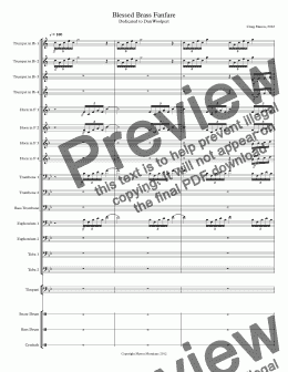 page one of Blessed Brass Fanfare (Brass and Percussion)